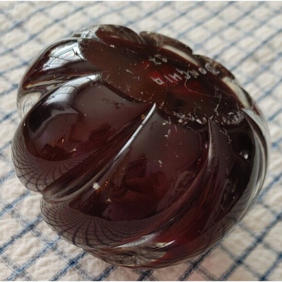 Ruby Red Encased Glass Paperweight Signed "Donghio 97" VTG Gift Idea READ - Picture 6 of 11